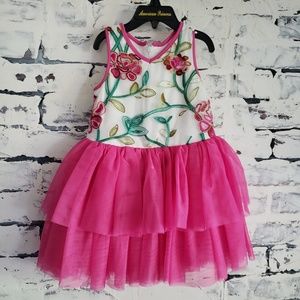 Pippa & Julie 3T Dress with Hot Pink Tulle Skirt